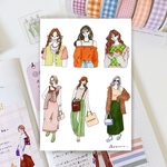 ポップコーデ女の子シール23（girls sticker23）人物ステッカー