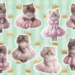 デザインペーパー  PRINCESS CAT PINK Vol.1 コラージュシート