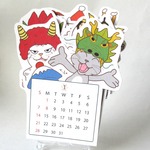 😸「猫かぶり」ミニカレンダー　2024（ダイカット風）
