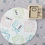 ぬいぐるみのうさぎノート（大）スタンプ　【30㎜×30㎜】