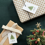 クリスマスミニタグ〈水彩ツリー〉　14枚