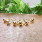10個セット☆キャッチ＋丸カン付き 24Kゴールドメッキ マルポコピアス