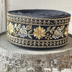 [実物のお色味と違う場合があります] インド刺繍リボン　花　インド刺繍　スパンコール　刺繍リボン　リボン　りぼん　※10月8日よりゆうパケットにて発送