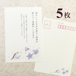 【簡潔に伝える】優しい喪中ハガキ【シマエナガと桔梗】5枚
