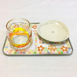 《再販》オレンジのバラのカフェトレイ