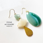 PP380-457バンデットアゲートAsymmetry*天然石ピアス  ｽﾃﾝﾚｽｽﾁｰﾙ   *送料無料*　イヤリング＆樹脂ピアス交換OK　