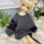 (灰チェック)だぼゆるシャツ