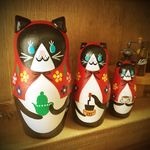 Ｍ様オーダー品＊ 本日開店！猫カフェ☕️赤頭巾ネコマトリョーシカ