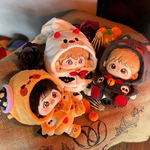 20cm着せ替えぬいぐるみ服 ハロウィンパーティーセット マント 3種類 綿人形 ぬいぐるみ ぬい服 3点 ハロウィン かわいい 化け物 鬼 幽霊 ジンジャーブレッドマン 猫