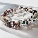  ◆超美品◆透明抜群◆ガーデンクォーツ◆キューブ◆庭園水晶 8.5mm K00575 天然石ブレスレット パワーストーンブレスレット