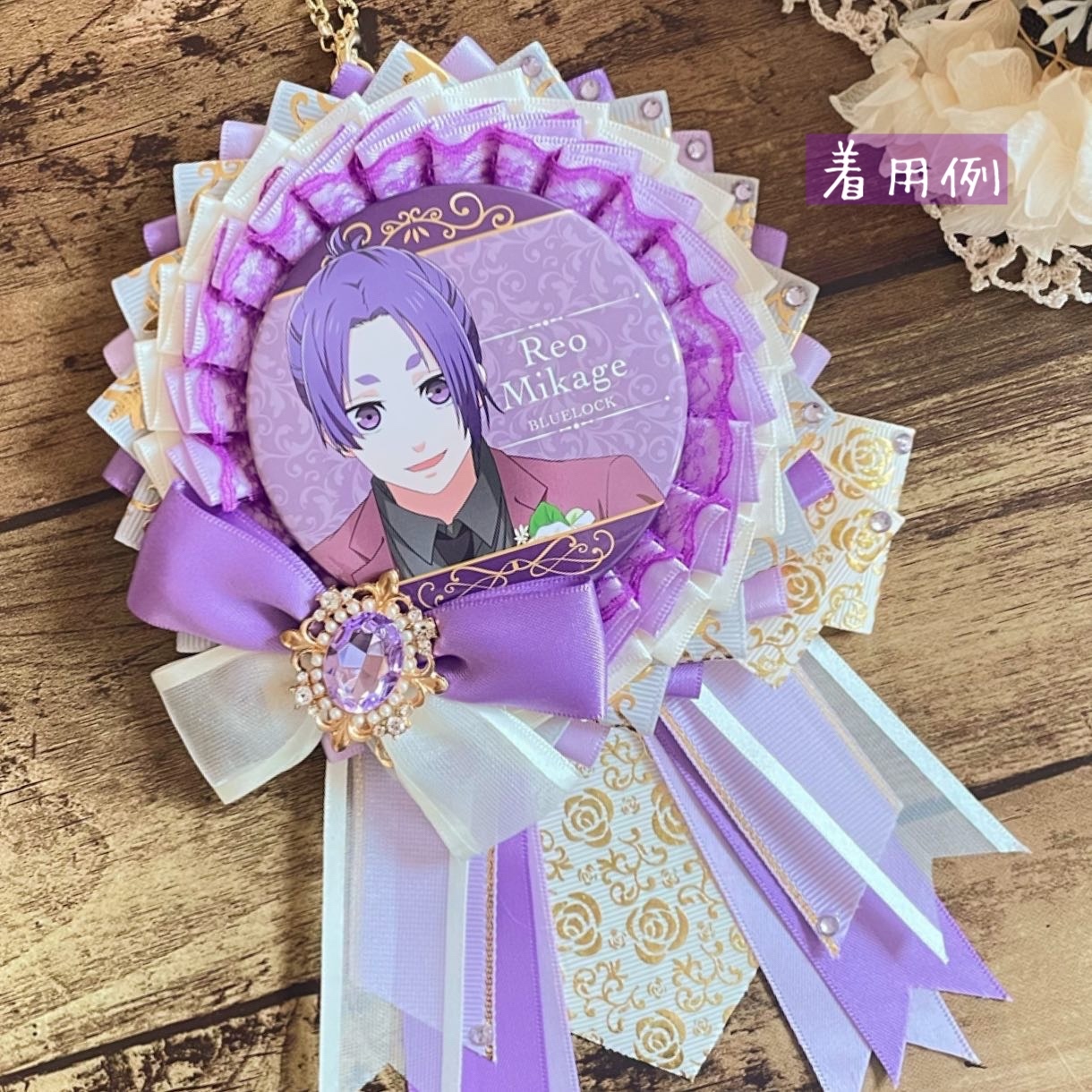痛ロゼット75mmサイズ 紫×白 - cheerful* | minne byGMOペパボ