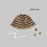 【Xmas SALE】【特別価格】【1点現品のみ】クロシェハット　クラッシャーハット　バケットハット　キッズ　ベビー　かぎ編み　クロシェ編み