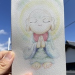 【手描き】光に包まれたお地蔵さんのポストカード