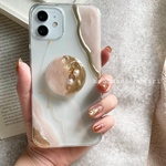 ✴︎ ニュアンスiPhoneケース　pink:beige×gold