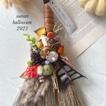 ハロウィンリース♪　HAPPYほうきリース　ハロウィンスワッグ　20