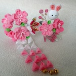 桜とうさぎ【つまみ細工】