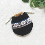 インド刺繍リボンのお豆巾着