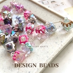 ☆再入荷【6pcs】キューブエナメルメルトクリアチャーム　カラーMIX