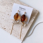 brown x chain◎pierce/earring
