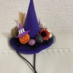 Lina⭐︎様小さめハロウィンミニミニとんがり帽子(パープル) ペットアクセサリーセット