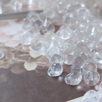 【30㌘/4~5㍉/約300~370個】【bg-d-63】❁不揃いなシードドロップ❁クリア❁