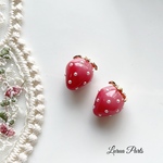 2pcs グラデーションピンク☆ミニいちごチャーム