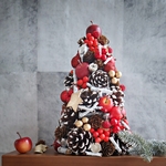  '23 りんごと白い松ぼっくりのクリスマスツリー