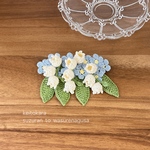 すずらん＆わすれな草　バレッタ（小）■１点もの■