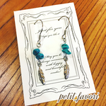 ターコイズ&フェザーピアス☆SILVER