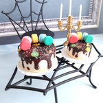 ミニチュア贅沢ケーキSP 〜ハロウィンケーキ・Halloween A～ フェイクスイーツ ケーキ・ブライス・シルバニア好きさんにも♪