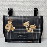 ラミネート移動ポケット♡タータンチェックテディベア