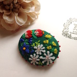（ご予約品）新緑の花園II＊　刺繍ブローチ