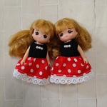 ミキちゃんマキちゃん　服セット　ワンピース（赤ドット）
