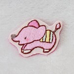 【ピンクのぞうさん】▼刺繍ワッペンブローチ▼