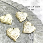 4pcs★charm・broken heart milk（アイアンチャーム）