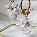 125) ２個 /オリジナルチャーム / ミックス / ゴールド / ピアス / イヤリング / 25mm / ハンドメイドパーツ /アクセサリーパーツ / フラワー / original