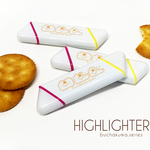 ぶちゃくま。クッキー2色蛍光ペン