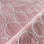 刺繍生地【70㎝×50㎝】タンバリン柄　コットンリネン　