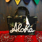 ★再再販★ALOHA✖️BEACH柄のミニトート  BLACK