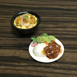 『ガッツリめし！』●焼肉プレート・ひれかつ丼●ミニチュアフード  ２個セット