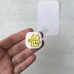 【東京ねこ】東京へ行きたいヒッチハイクねこ　meganehankoの消しゴムはんこ