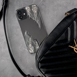 iPhone17 キラキラ ニュアンス iPhoneケースétincelle【グレー×シルバー】iPhone16シリーズ