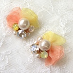 ribbon(orange)　ピアス＆イヤリング