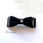 black＆silver＊リボンバレッタ