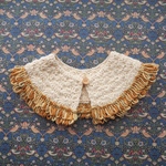 手編みのつけ襟スタイ　classic -white-