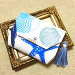 専用✾ミニ財布✾コインケース タッセル付き♡スターフィッシュ柄(ホワイト)