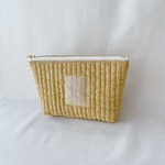 ヌビ生地ポーチ☆イエロー 16cmファスナー マチあり