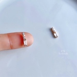 スクエアラインストーン＊イヤリング