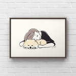 ポメラニアン【ナップタイム】A4ポスター　犬　ペット