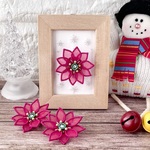 【クリスマス早割】使って飾れる⭐︎ポインセチアの刺繍ブローチ（額付き）